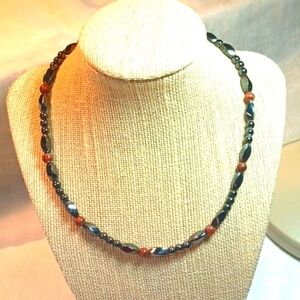Handmade Magnetic Health  Inpired Beaded Necklace 17 L
